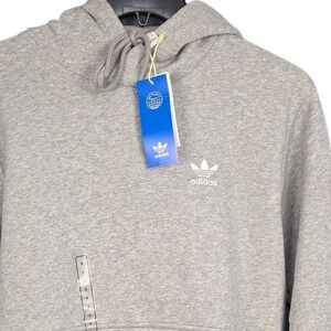 Adidas Fleece Hoodie Mens Small Gray Originals Essential Sweatshirt Athletic NWT